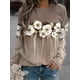 thumbnail image 3 of Floral Hoodie Women Fashion Hoodies Flower 3d Print Round Neck Long Sleeve Hoodie Elegant Harajuku Sweats Gym Tracksuit Clothing, 3 of 4
