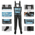 thumbnail image 3 of 8 Fans Fly Fishing Waders Breathable Waterproof Stocking Foot Chest Waders for Men and Women, 3 of 6