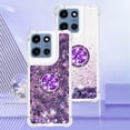 thumbnail image 5 of CCSmall for Motorola G 5G 2025 Case Clear Glitter Bling for Women, Flowing Liquid Quicksand Sparkly Cover with Diamond Ring Kickstand Case for Moto G 2025 LSZ Purple, 5 of 7
