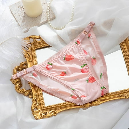 

NEGJ 1 Pieces Women Print Lingerie Temptation Low-waist Panties Underwear