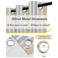 thumbnail image 6 of Khaki Grey Striped Blackout Curtains 84 Inches Length, Simple Minimalist Gradient Ombre Lines Window Treatment Thermal Insulated Drapes for Bedroom Living Room 2 Panels 84x84 Inches, 6 of 8