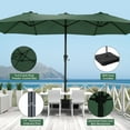 thumbnail image 5 of Autlaycil 15 ft Rectangle Patio Umbrella with Umbrella Base, Crank, Outdoor Market Umbrella (Green), 5 of 7