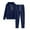 Navy, variant on YunPes Kids Girls 2 Piece Hooded Tracksuit Sweatshirt and Drawstring Sweatpant with Pockets Boys School Athletic Sweatsuit Outfit