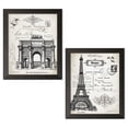 thumbnail image 2 of Gango Home Decor Vintage Paris Arc Du Carrousel and Eiffel Tower Wall Art; Two Black & White 11x14in Art Prints in Black Frames, 2 of 6