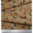 thumbnail image 2 of Soimoi Poly Georgette Fabric Musical Instruments,Monkey & Rat Cartoon Printed Craft Fabric by The Yard 42 Inch Wide, 2 of 3