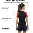 thumbnail image 3 of Exxact Sports Kids BJJ Rash Guard Short Sleeve, Ranked No Gi Jiu Jitsu Compression Shirt for Boys & Girls for MMA, Wrestling - (Black/Red, YXS), 3 of 7