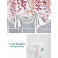 thumbnail image 3 of Pink Eucalyptus Leaves Tie Up Curtains for Windows 45 Inch Length Balloon Curtains Kitchen Adjustable Balloon Window Shade Summer Botanical Watercolor Tie Up Valance Bathroom Curtain Window 52"x45", 3 of 6