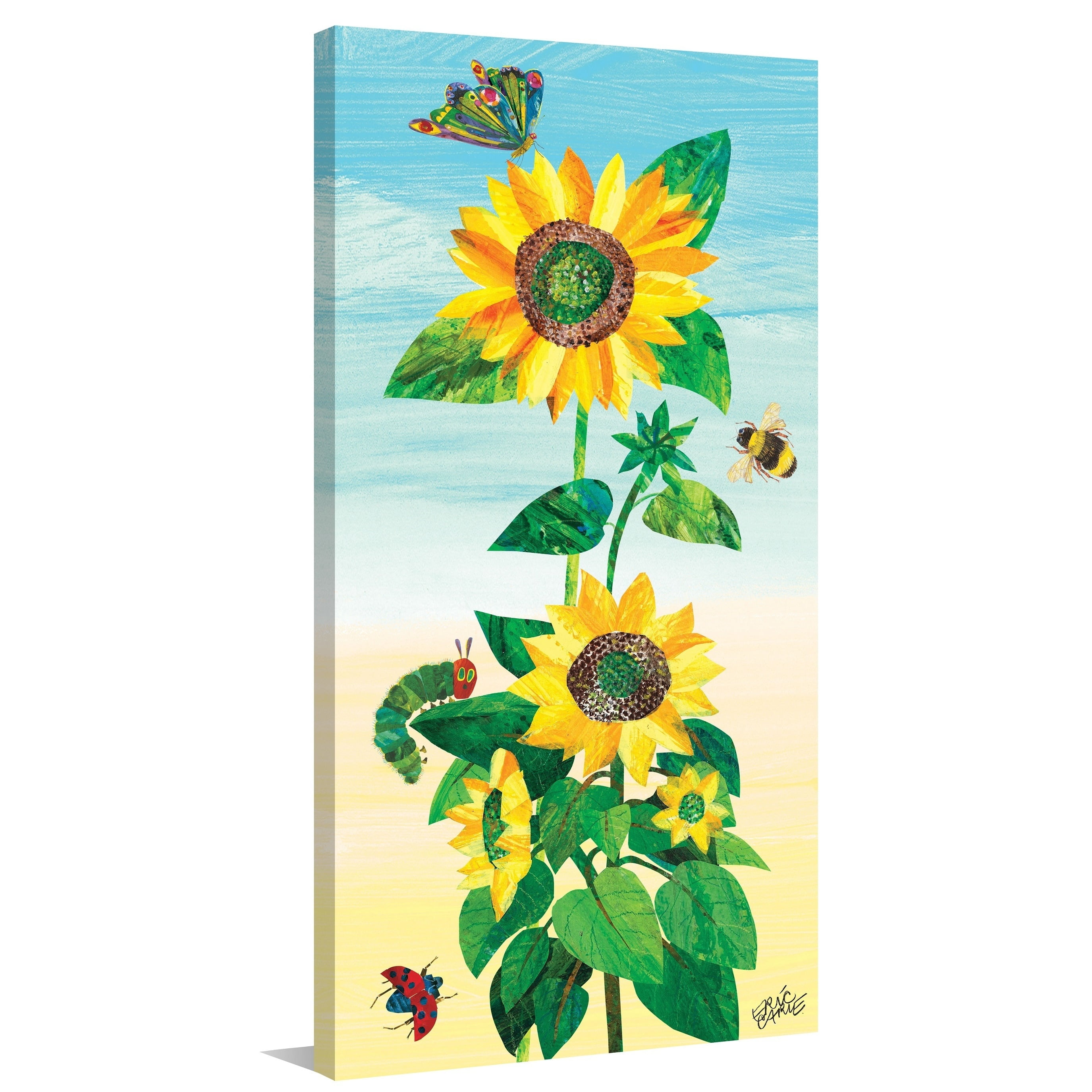 Eric Carle Sunflower and Bugs 2 Art Print on Premium Canvas