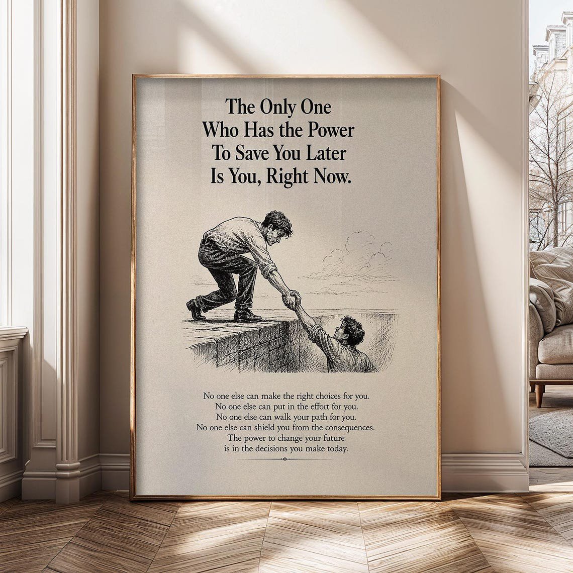Save Yourself Motivational Self Discipline Inspirational Quote Mindset Poster