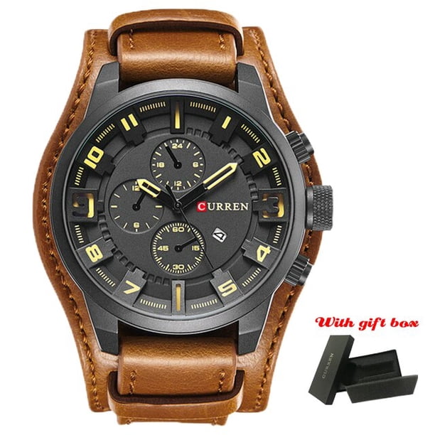 Relojes CURREN de lujo para hombre, relojes masculinos con fecha, reloj deportivo militar, correa de cuero, reloj de cuarzo para hombres de negocios, regalo 8225 Tan Jianjun unisex