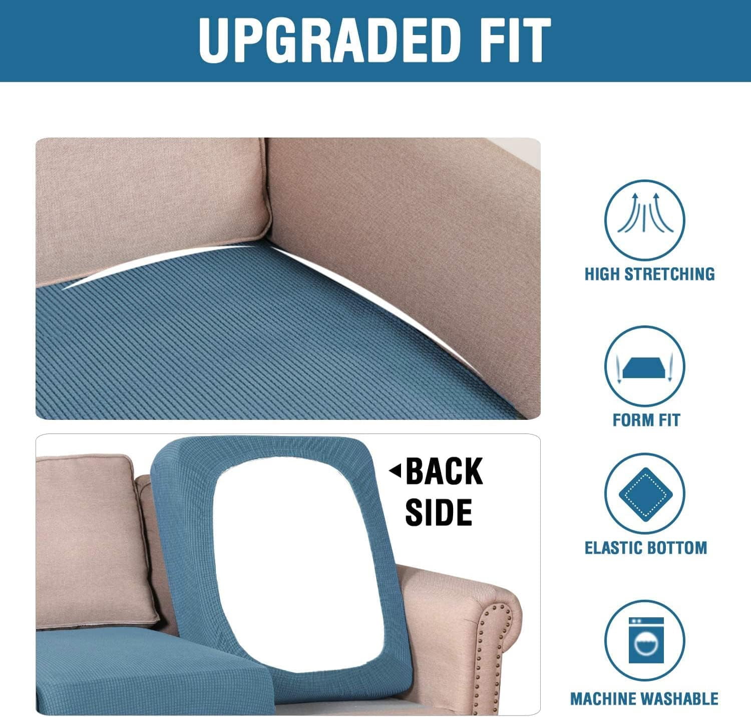SEase 3 Piece  Sofa Covers  Stretch Individual Seat  Couch cushion covers Slipcover Sets Thick Jacquard Textured Twill Fabric