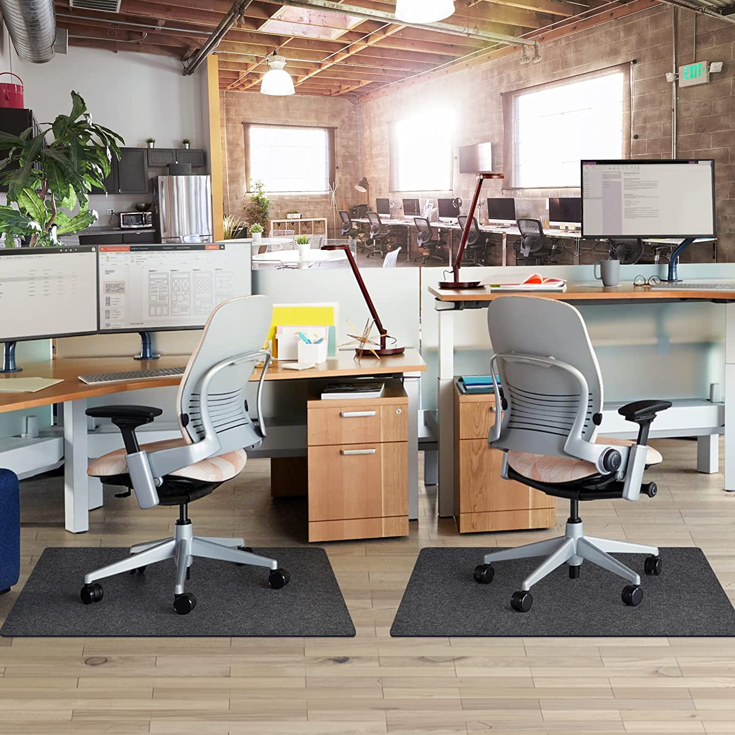 Chair Mat for Hardwood Floor,55" x 35"Office Chair Mats,Floor Protector For Desk Chair,Dark Grey