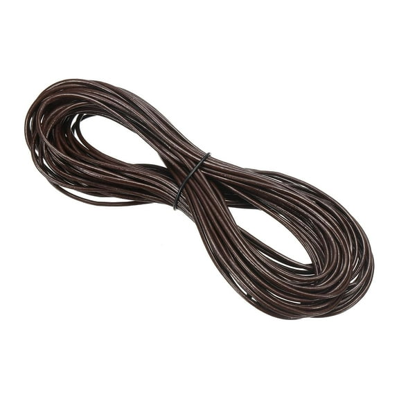 Uxcell Round Braided Leather Cord, 1.5mm Round Braided Leather Cord Rope for Crafts Jewelry Making, Dark Brown(10 Yards)