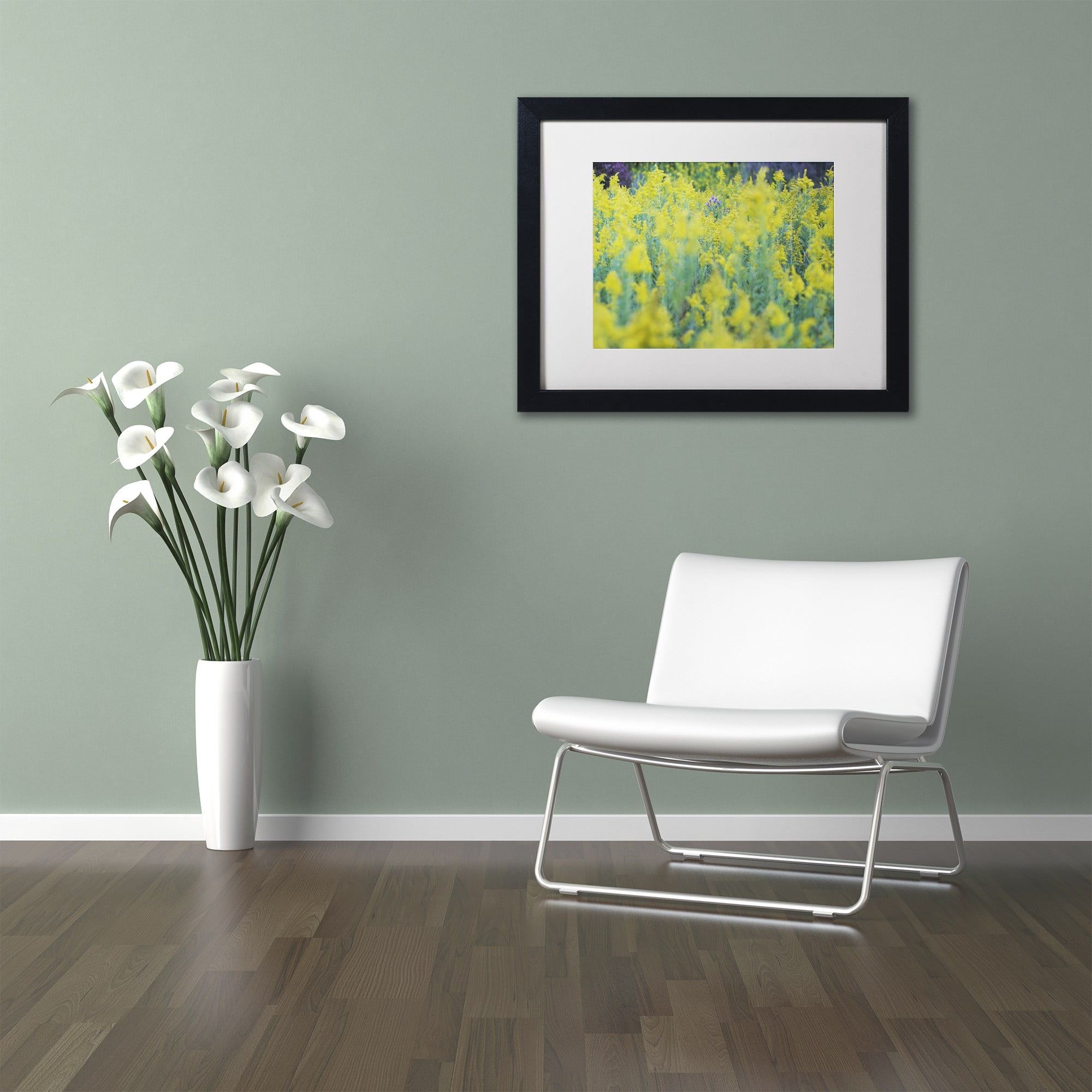 Trademark Fine Art "A Touch of Purple" Canvas Art by Kurt Shaffer, White Matte, Black Frame