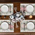 thumbnail image 3 of Set of 4 Fall Placemats 12x18 Inch Pumpkins Autumn Thanksgiving Harvest Vintage Table Mat for Party Dining Decoration, Pink, 3 of 12
