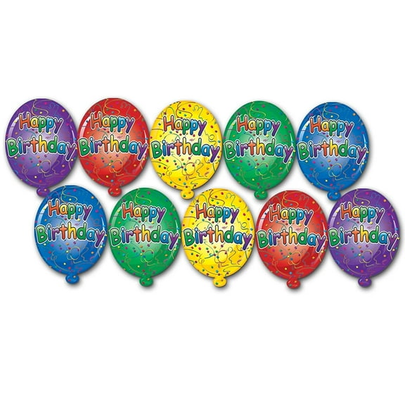 Beistle 4 1/2" Mini Happy Birthday Cutouts Assorted 70/Pack 57462