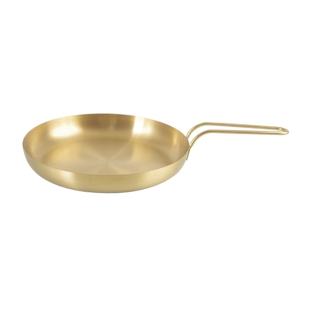 Shengyu Nonstick Frying Pan Round Fry Pan Barbecue Tableware Flat Plate Grill Bottom with Gold Handle M