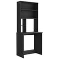 thumbnail image 3 of Compact Desk with Five Shelves | Suited for Home Office Work, Black Computer Hutch Desk, 3 of 5