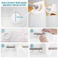 thumbnail image 3 of No Hook Shower Curtain with Built-in Rings - Orange White Gold Geometric Washable Waterproof Fabric Bathroom Curtains for Hotel,Rentals, 72X 96 Inch Extra Long , Modern Abstract Hexagon Pattern, 3 of 9