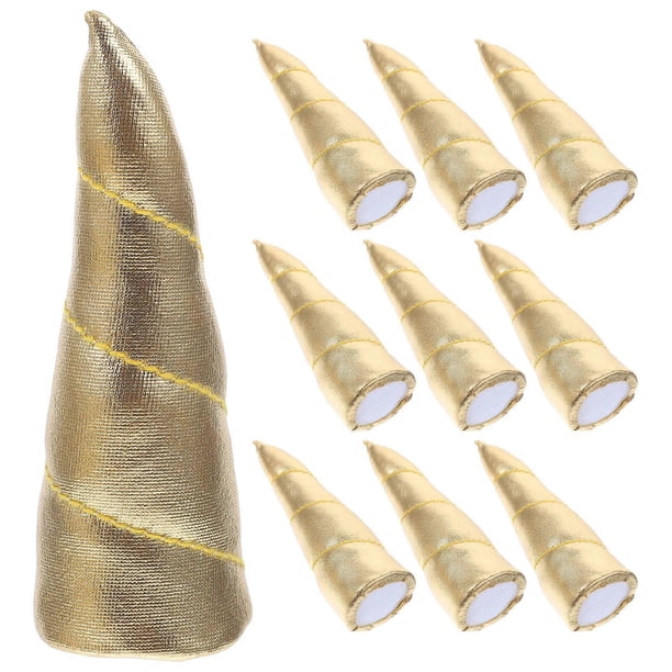 DIY Hair Clip Horn 10Pcs Golden Cloth Multi-Function Horn Decor for Kids Use