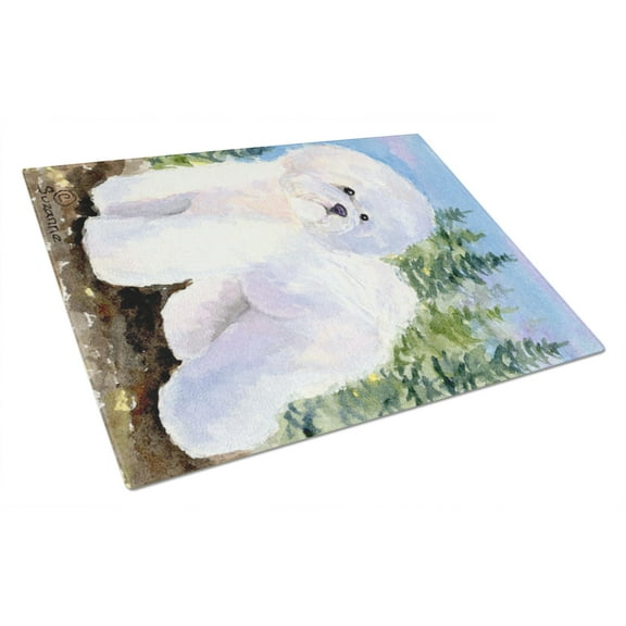 Caroline's Treasures SS8916LCB Bichon Frise Glass Cutting Board Large, 12H x 16W, multicolor