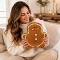 thumbnail image 6 of Gingerbread Man Pillow Cute Soft Christmas Stuffed Character Cushion For Holiday House Decor, 6 of 9