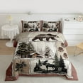 thumbnail image 2 of jejeloiu Rustic Pine Tree Full Size Comforter Sets,Wildlife Moose Animal Bedding Comforter Set,Country Farmhouse Lodge Bedding Sets For Kids,Microfiber Bedroom Decor Reversible,3-Piece, 2 of 8