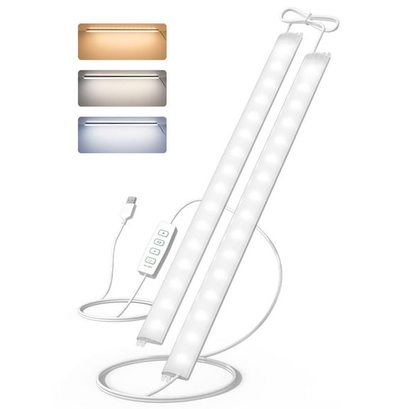 Plug-in Under Cabinet Lights, 12inch Ultra Thin LED Dimmable Closet Lights with Memory Function, 3 Color Temperature Under Counter Lights for Kitchen, Cabinet, Workbench, Bookshelf, Without Plug