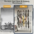 thumbnail image 5 of GIOTORENT Freestanding 5-Bike Storage Rack with Adjustable Hook System - 300lb Capacity Vertical Bicycle Organizer, 80.3" H Black Powder Coated Steel Garage Storage Solution, 5 of 7