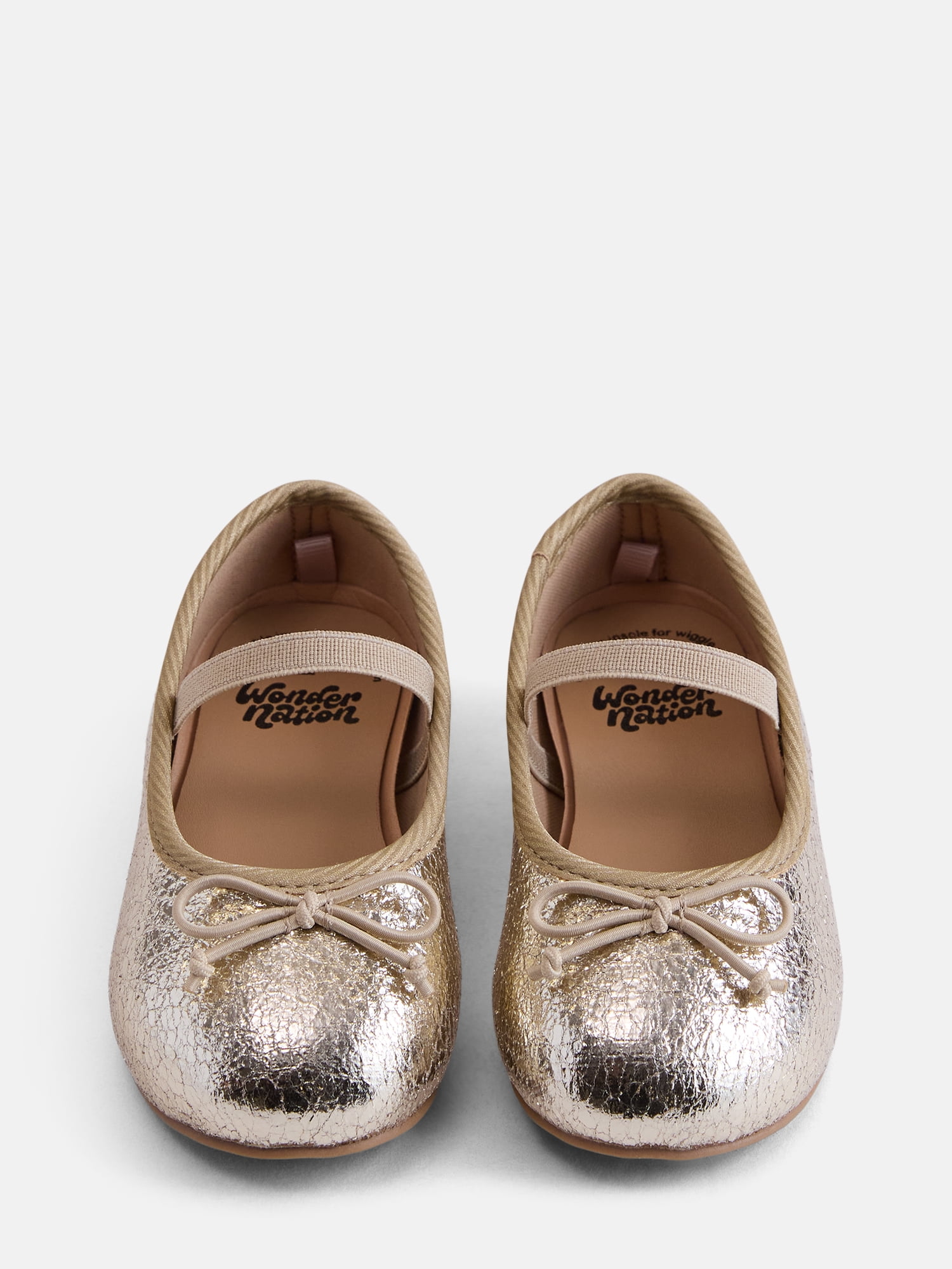 Wonder Nation Baby Girls Bow Ballet Dress Shoes