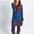 thumbnail image 2 of Moda mujer Casual apenado Patchword bufanda cuello blusa manga larga Tops Fridja  FKASFK3502, 2 of 9