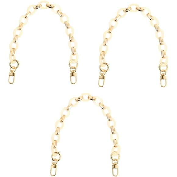 FYBTOF 3pcs Bag Decoration Chain Replacement Bag Chains Strap Tote Bag Straps Replacement Ladies Tote Handbags Shoulder Bag Chain Gold Purse Miss Shoulder Strap Wallet Resin-0915