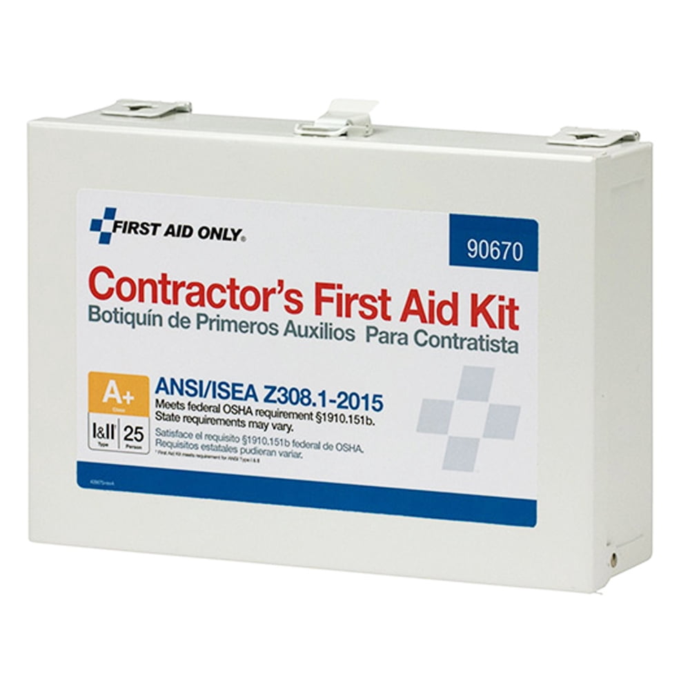 First Aid Kit and Housing, Metal 180 Components, 25 People Served 90670