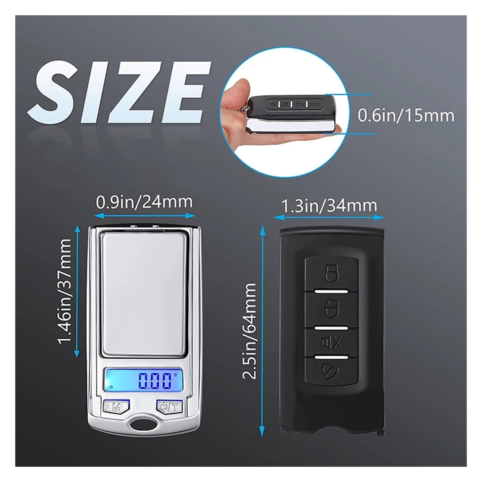 Digital Portable High Precision Mini Weight Scale Jewelry Balance Night Vision Electronic Led Accurate Car Key Household Flat
