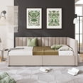thumbnail image 2 of Triple Tree Wood Storage Twin Size Daybed Frame with L-shaped Headboard Beige, 2 of 8