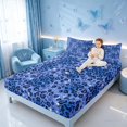thumbnail image 3 of Homewish Leopard Print Bed Sheets, Blue Cheetah Print Full Size Sheets, 4 Pieces (1 Flat Sheet, 1 Fitted Sheet and 2 Pillowcases), 3 of 6
