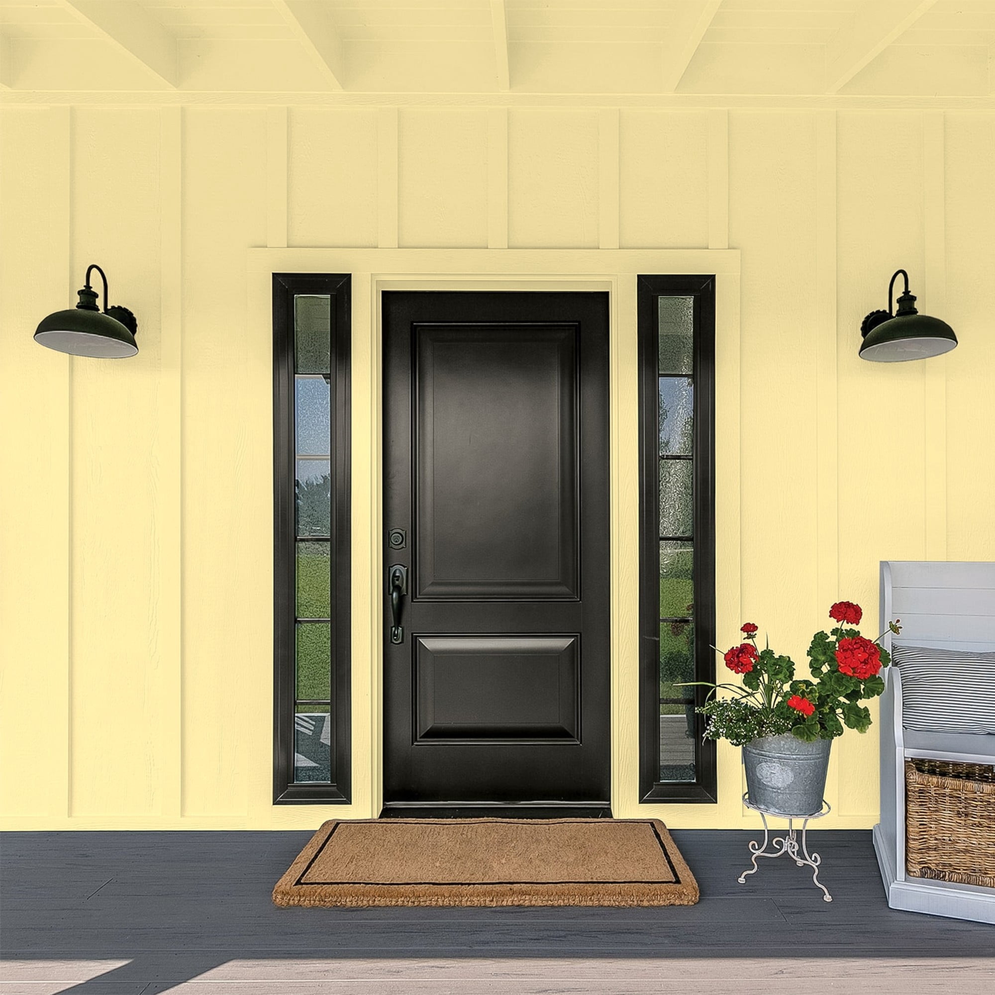 Glidden Fundamentals Demeter / Yellow, Flat Exterior Paint, 5 Gallon