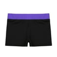 thumbnail image 3 of MSemis Girls Kids Gymnastics Dance Sports Booty Shorts Running Yoga Workout Stretchy Bottoms Purple&Black 14, 3 of 7