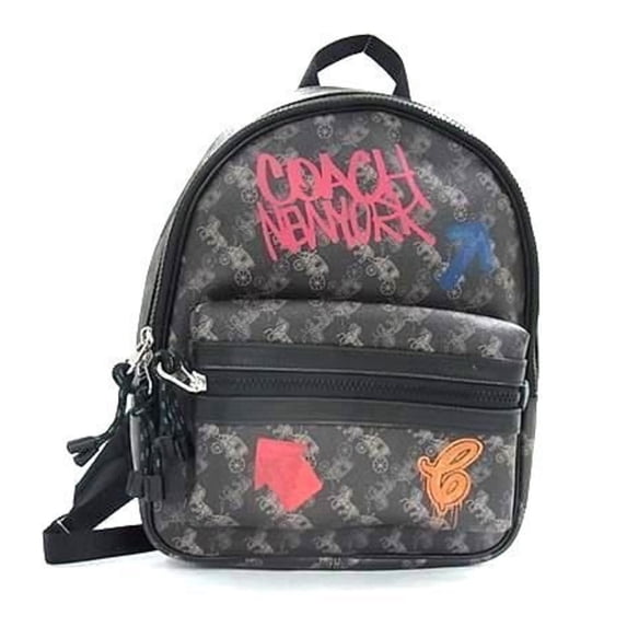 Pre-Owned COACH Horse and Carriage Backpack F84225 Black Leather Men's Women's (Good)