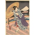 thumbnail image 3 of Utagawa Kunisada (Toyokuni III) 11x14 Black Modern Framed Museum Art Print Titled - Rainy Scene on a Bridge (Ame No to No Sue) (ca. 1849-1853), 3 of 5