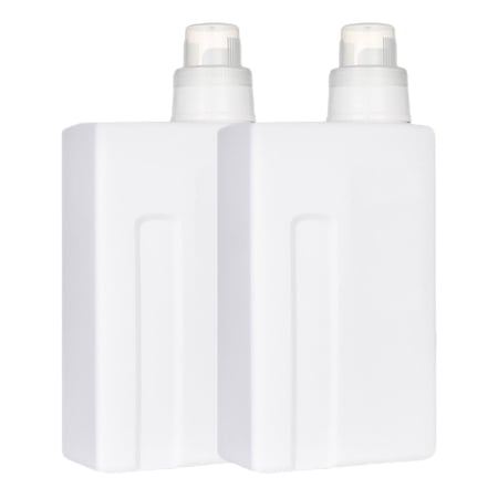MERRYHAPY Leakproof Refillable Laundry Detergent Bottles 2-Pack White Household Liquid Storage Containers