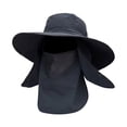 thumbnail image 4 of Sombrero de pesca Cola con cara desmontable cuello solapa visera Negro, 4 of 8
