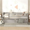 thumbnail image 2 of JERFIT Full Size Daybed Wood Bed with Two Drawers Gray, 2 of 9