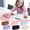 Blue, variant on FEOLGEHLY Multi-Layer Cloth Pencil Case, Stationery Storage Box with Multiple Compartments, Large Capacity Pen Container for Office, Cute Pattern Portable Pouch for Pencils Erasers Cards, Purple