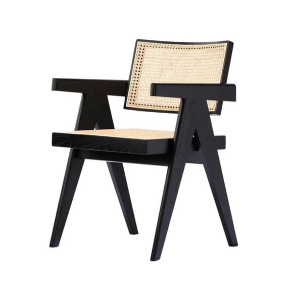 William Cane Arm Dining Chair in Black with sturdy solid wood frame