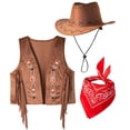 thumbnail image 6 of Faraee Toddler Western Cowboy Outfit Fringe Embroidered Vest Cowgirl Hat Bandana Costume for Girls Halloween RolePlay Themed Party 2t 3t 4t 5t 6t 0-15 Years, 6 of 6