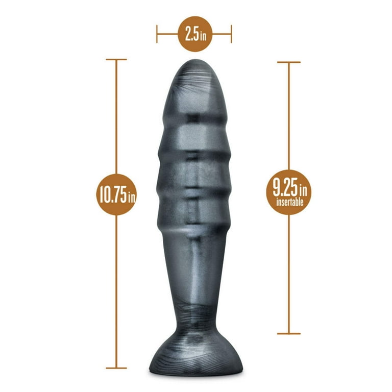 Blush Jet Destructor Carbon Metallic Ribbed PVC Anal Plug with Suction-Cup  Base, Black - Walmart.com