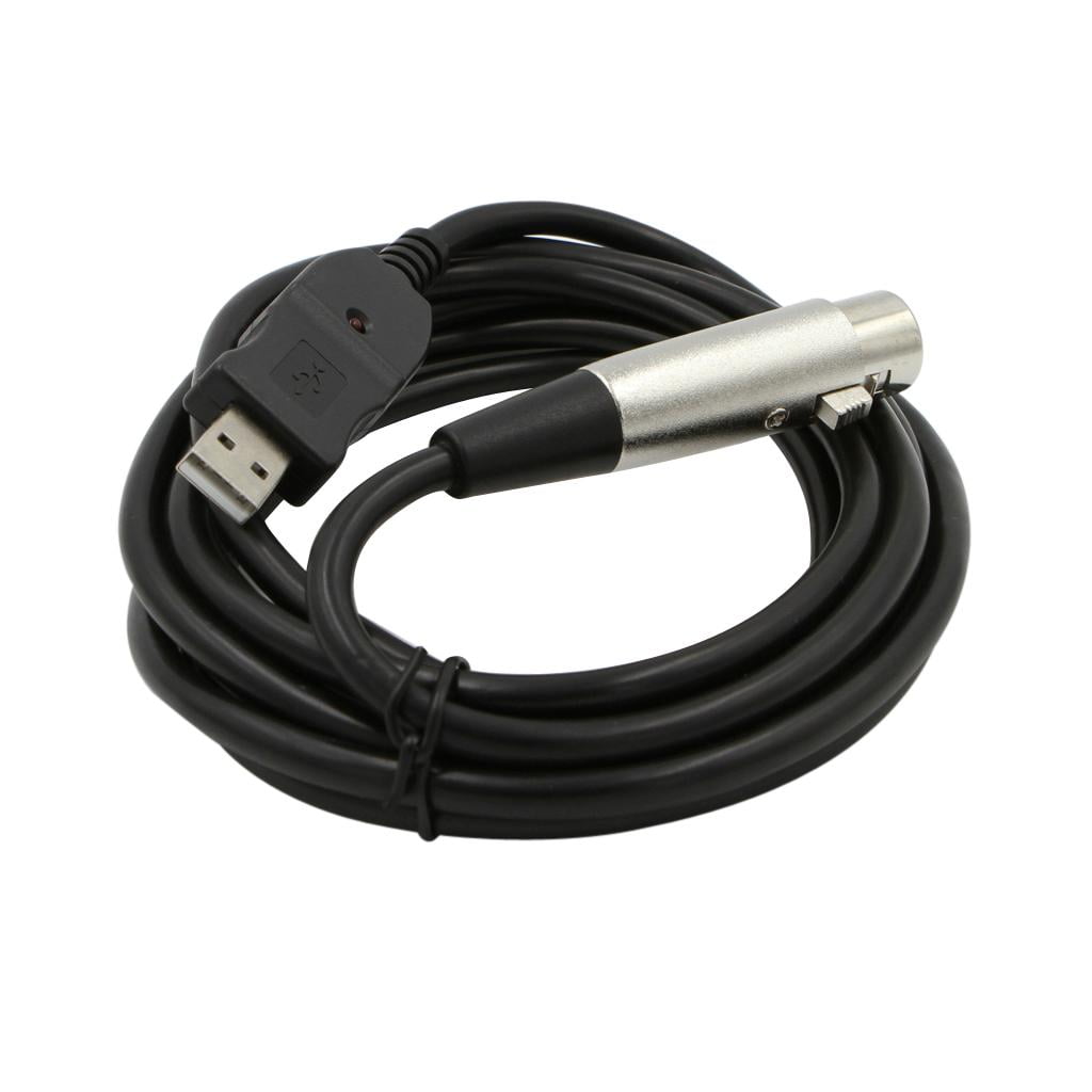 Cable Converter USB 2.0 to XLR Female USB Cable Adapter Connector for Windows