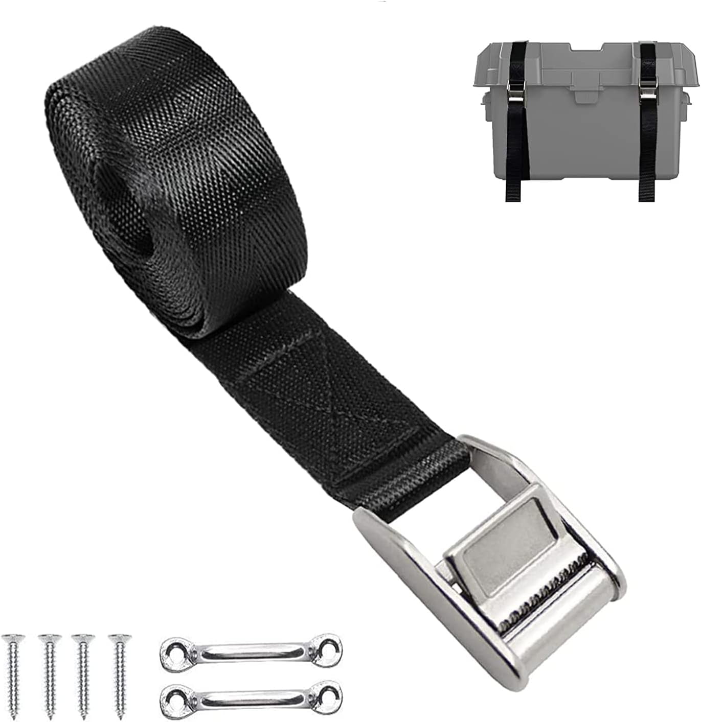 Battery Tie Down Straps for Boats.Stainless Steel Cam Buckle Straps