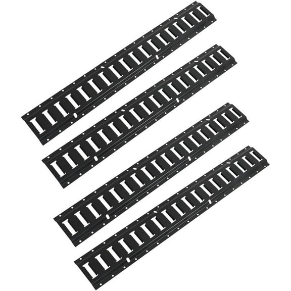 LABLT E Track Tie Down Rail Kit 3 for Garages, Vans, Trailers, Motorcycle Tie Downs, ATV Mountings - ETrack Bar Rails – Powder-Coat Black - Secure Cargo & Heavy Loads Up to 2,000 lbs (4 Pack)